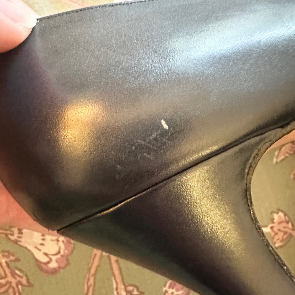 Vintage Ferragamo Cone Heels Navy Pumps 7.5 AA Narrow Pump 2.5” Italy Leather - Picture 13 of 16
